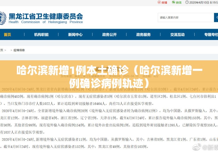 哈尔滨新增1例本土确诊(哈尔滨新增一例确诊病例轨迹) 哈尔滨新增1例本土确诊(哈尔滨新增一例确诊病例轨迹)