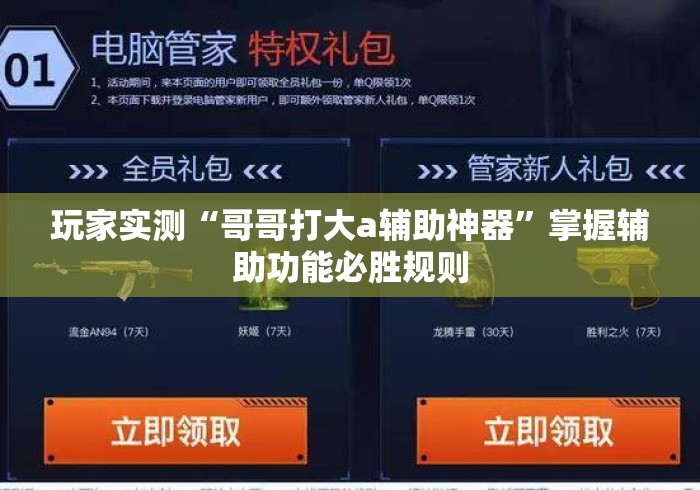 玩家实测“哥哥打大a辅助神器	”掌握辅助功能必胜规则