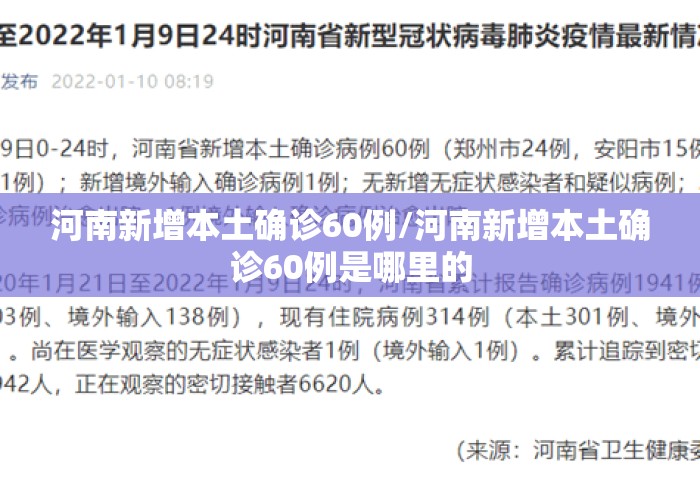 河南新增本土确诊60例/河南新增本土确诊60例是哪里的 河南新增本土确诊60例/河南新增本土确诊60例是哪里的