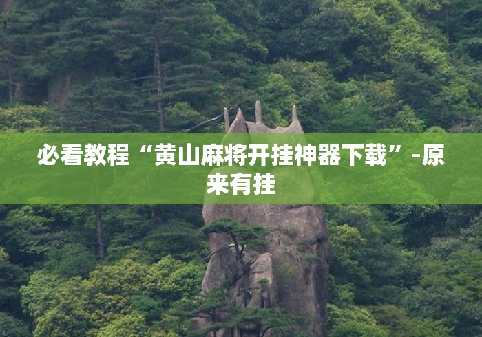 必看教程“黄山麻将开挂神器下载	”-原来有挂