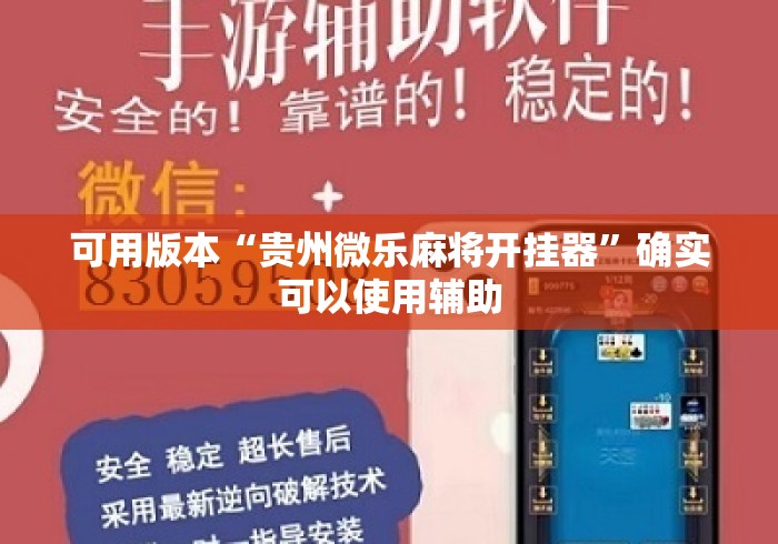 可用版本“贵州微乐麻将开挂器”确实可以使用辅助