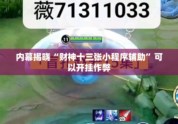 内幕揭晓“财神十三张小程序辅助	”可以开挂作弊