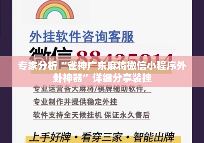 专家分析“雀神广东麻将微信小程序外卦神器”详细分享装挂