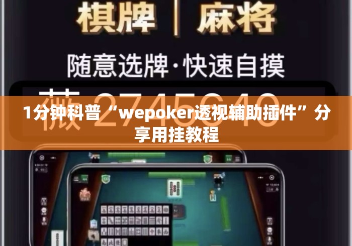 1分钟科普“wepoker透视辅助插件”分享用挂教程