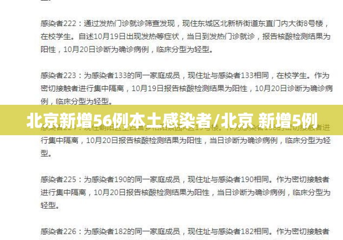 北京新增56例本土感染者/北京 新增5例 北京新增56例本土感染者/北京 新增5例