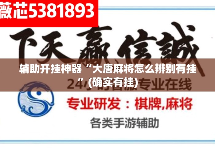 辅助开挂神器“大唐麻将怎么辨别有挂”(确实有挂)