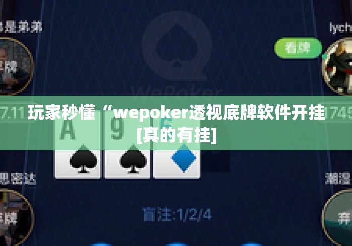 玩家秒懂“wepoker透视底牌软件开挂[真的有挂]