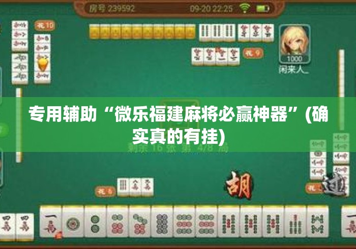 专用辅助“微乐福建麻将必赢神器”(确实真的有挂)