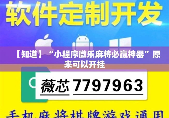 【知道】“小程序微乐麻将必赢神器	”原来可以开挂