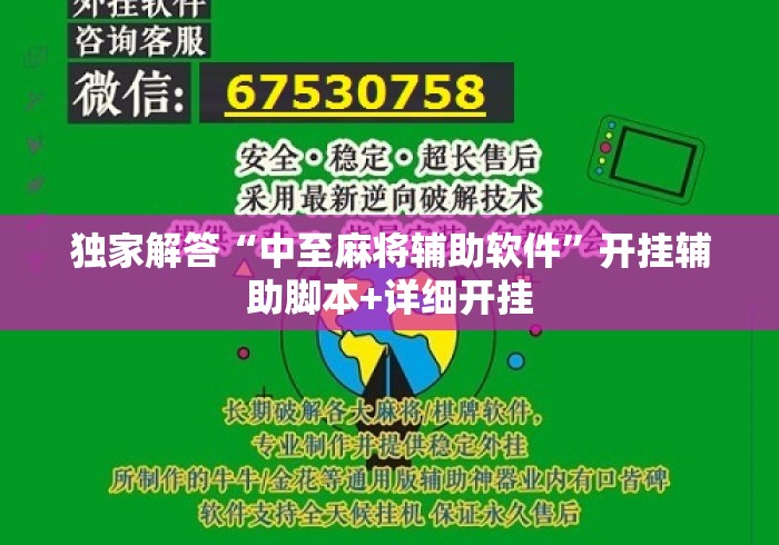 独家解答“中至麻将辅助软件”开挂辅助脚本+详细开挂