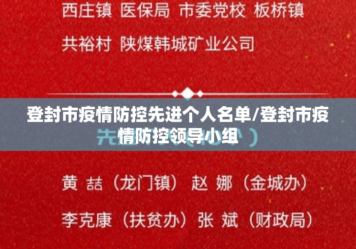 登封市疫情防控先进个人名单/登封市疫情防控领导小组 登封市疫情防控先进个人名单/登封市疫情防控领导小组