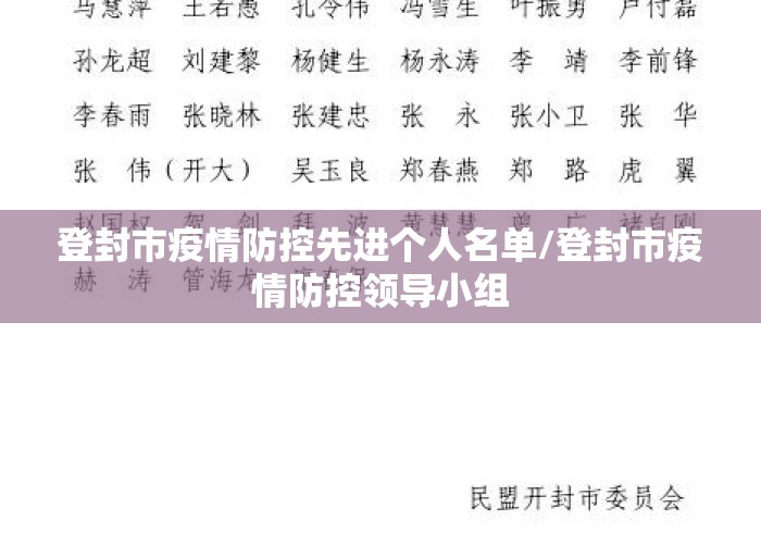 登封市疫情防控先进个人名单/登封市疫情防控领导小组 登封市疫情防控先进个人名单/登封市疫情防控领导小组