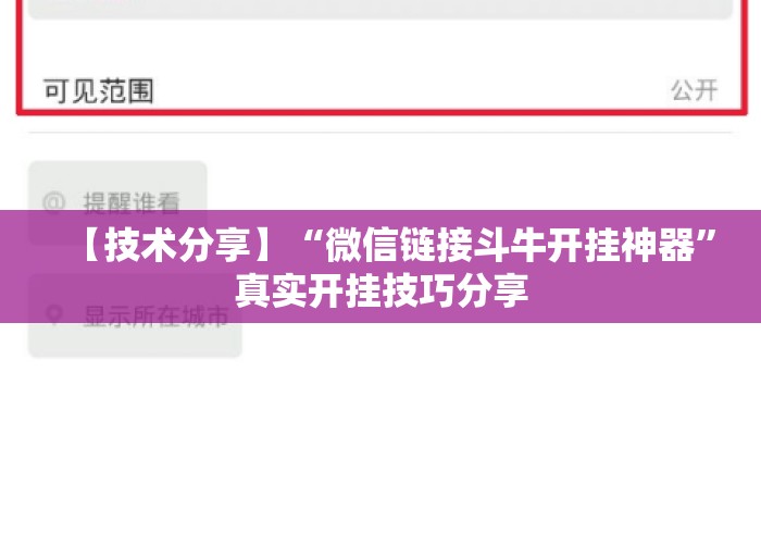 【技术分享】“微信链接斗牛开挂神器”真实开挂技巧分享