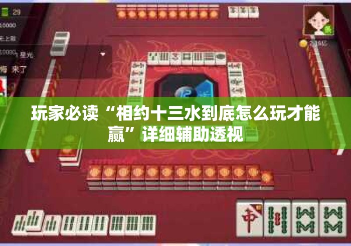 玩家必读“相约十三水到底怎么玩才能赢	”详细辅助透视