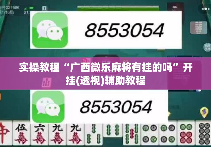 实操教程“广西微乐麻将有挂的吗”开挂(透视)辅助教程