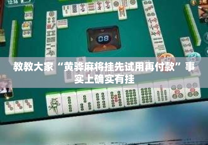 教教大家“黄骅麻将挂先试用再付款	”事实上确实有挂