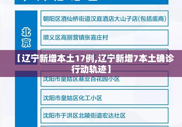 【辽宁新增本土17例,辽宁新增7本土确诊行动轨迹】