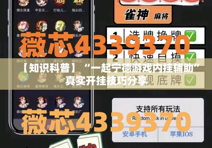 【知识科普】“一起宁德游戏内挂辅助”真实开挂技巧分享
