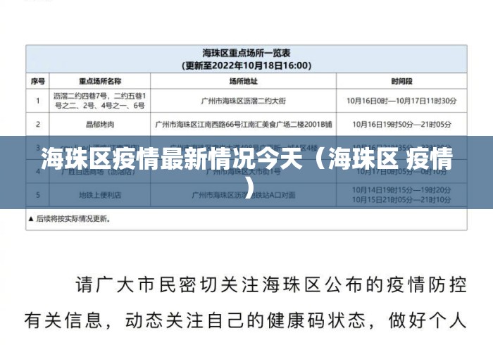 海珠区疫情最新情况今天（海珠区 疫情）