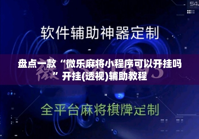 盘点一款“微乐麻将小程序可以开挂吗	”开挂(透视)辅助教程