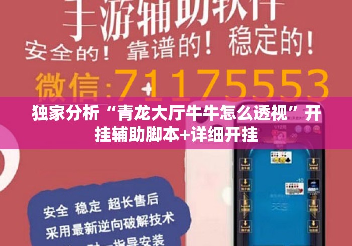 独家分析“青龙大厅牛牛怎么透视”开挂辅助脚本+详细开挂