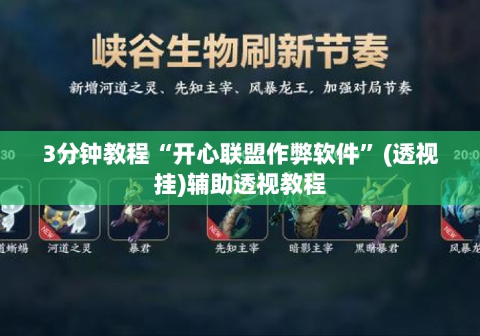 3分钟教程“开心联盟作弊软件”(透视挂)辅助透视教程