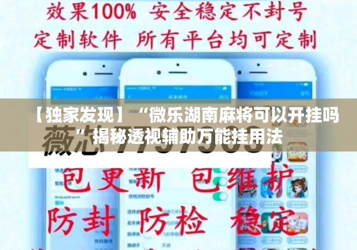 【独家发现】“微乐湖南麻将可以开挂吗”揭秘透视辅助万能挂用法