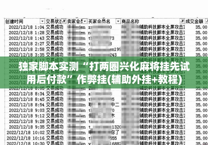 独家脚本实测“打两圈兴化麻将挂先试用后付款”作弊挂(辅助外挂+教程)