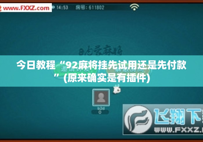 今日教程“92麻将挂先试用还是先付款”(原来确实是有插件)