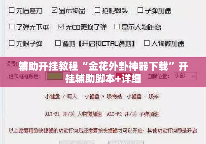 辅助开挂教程“金花外卦神器下载	”开挂辅助脚本+详细