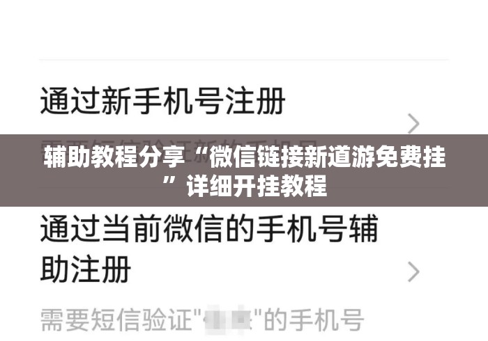 辅助教程分享“微信链接新道游免费挂	”详细开挂教程