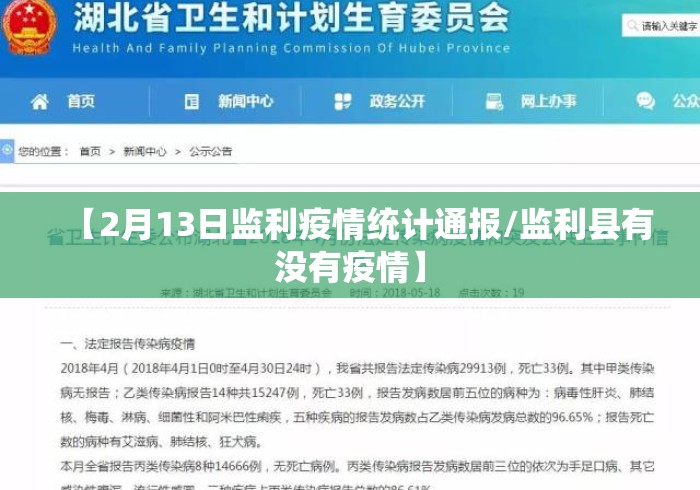 【2月13日监利疫情统计通报/监利县有没有疫情】 【2月13日监利疫情统计通报/监利县有没有疫情】
