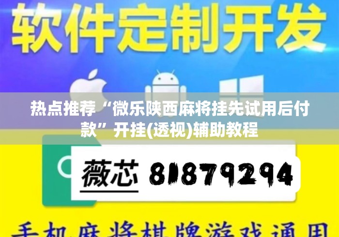 热点推荐“微乐陕西麻将挂先试用后付款”开挂(透视)辅助教程