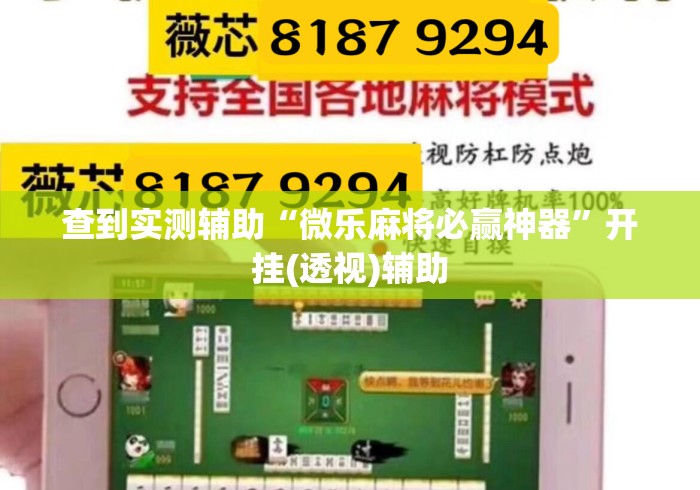 查到实测辅助“微乐麻将必赢神器”开挂(透视)辅助