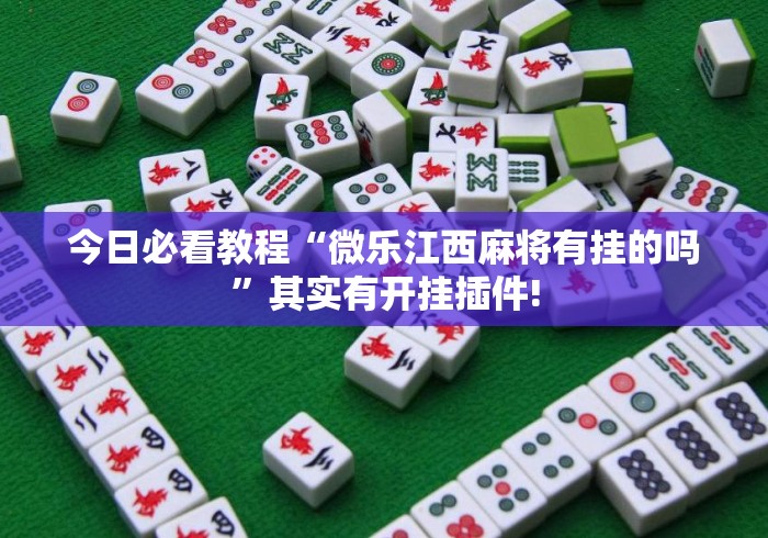 今日必看教程“微乐江西麻将有挂的吗”其实有开挂插件!