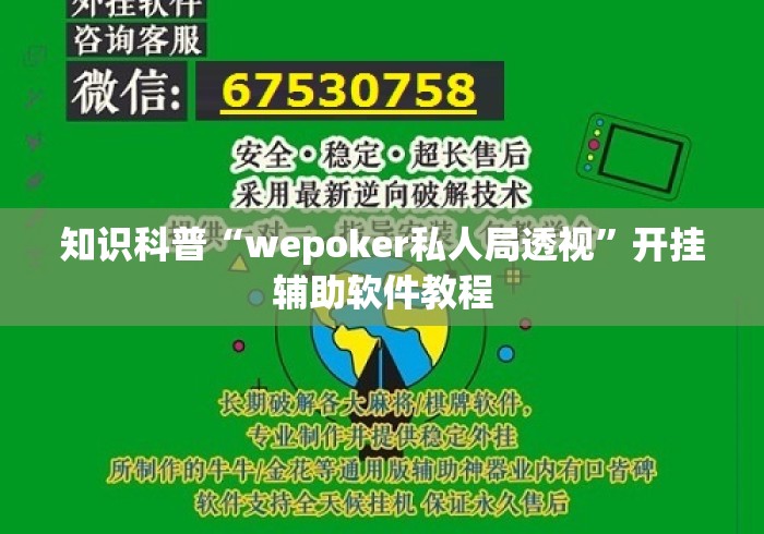 知识科普“wepoker私人局透视”开挂辅助软件教程