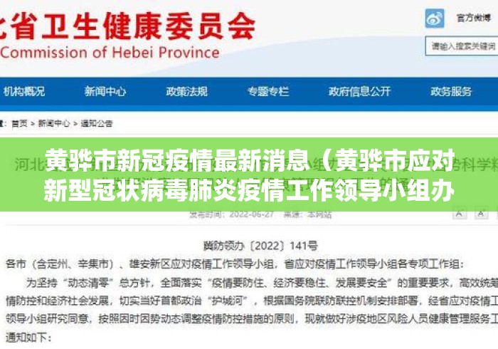 黄骅市新冠疫情最新消息(黄骅市应对新型冠状病毒肺炎疫情工作领导小组办公室) 黄骅市新冠疫情最新消息(黄骅市应对新型冠状病毒肺炎疫情工作领导小组办公室)