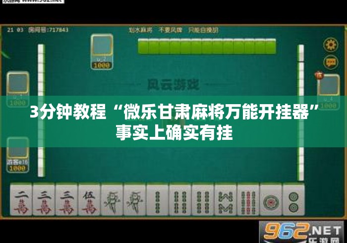 3分钟教程“微乐甘肃麻将万能开挂器	”事实上确实有挂