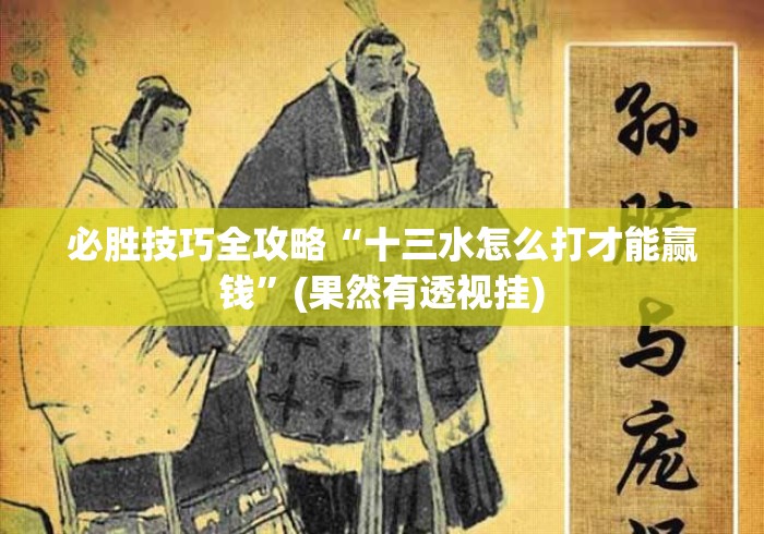 必胜技巧全攻略“十三水怎么打才能赢钱	”(果然有透视挂)