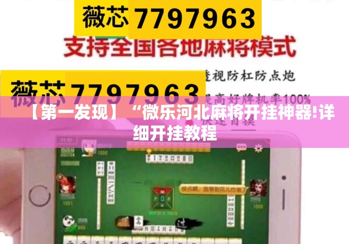 【第一发现】“微乐河北麻将开挂神器!详细开挂教程 【第一发现】“微乐河北麻将开挂神器!详细开挂教程