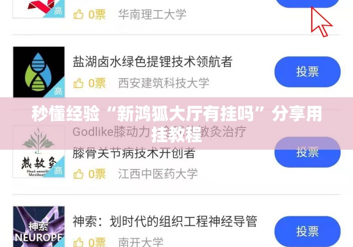 秒懂经验“新鸿狐大厅有挂吗”分享用挂教程