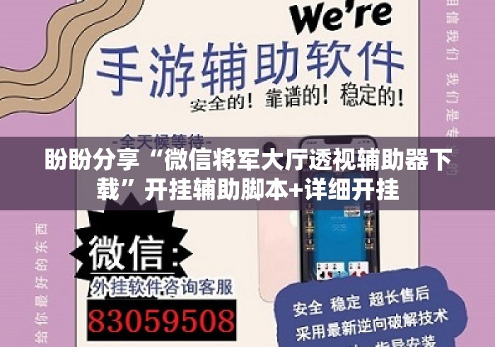 盼盼分享“微信将军大厅透视辅助器下载”开挂辅助脚本+详细开挂