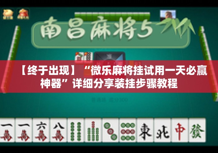 【终于出现】“微乐麻将挂试用一天必赢神器”详细分享装挂步骤教程