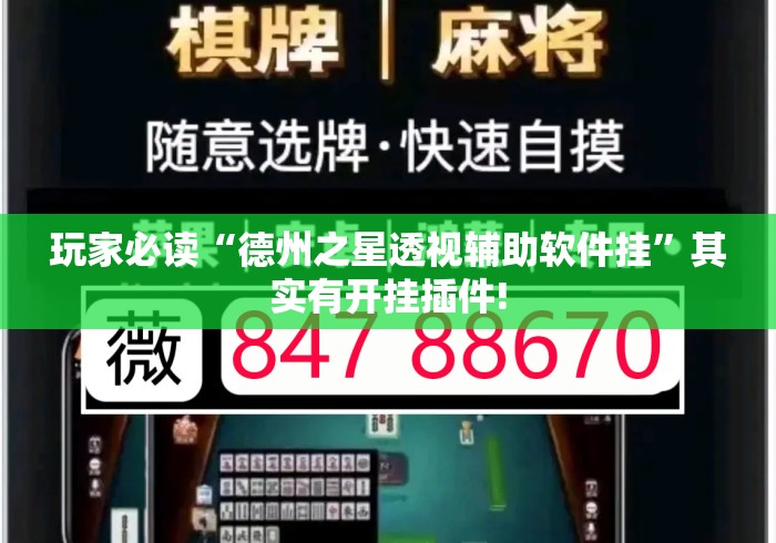 玩家必读“德州之星透视辅助软件挂”其实有开挂插件!