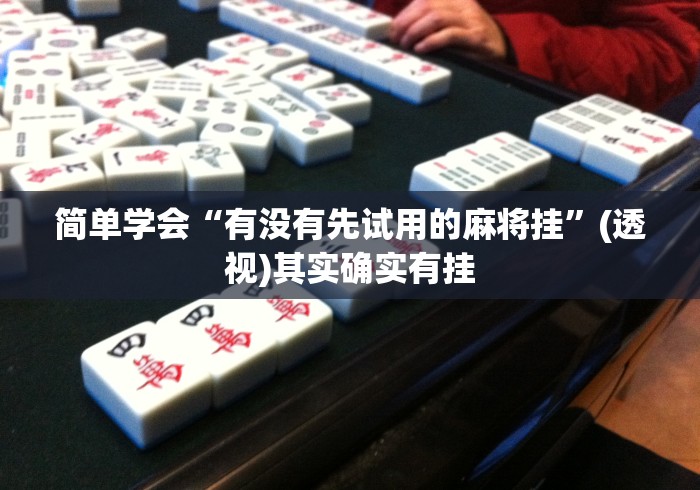 简单学会“有没有先试用的麻将挂”(透视)其实确实有挂