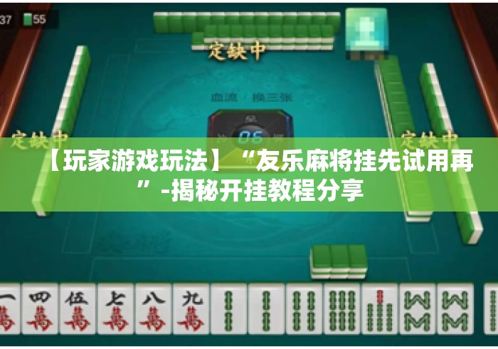 【玩家游戏玩法】“友乐麻将挂先试用再”-揭秘开挂教程分享