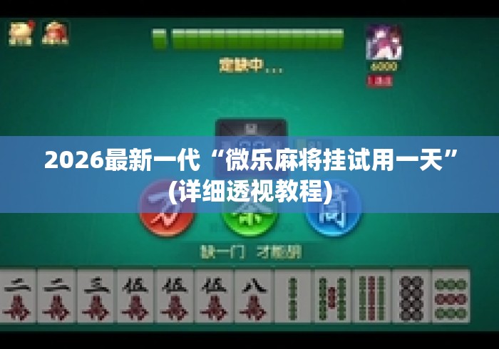 2026最新一代“微乐麻将挂试用一天	”(详细透视教程)
