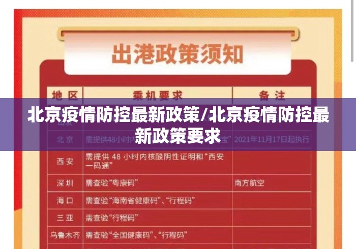 北京疫情防控最新政策/北京疫情防控最新政策要求