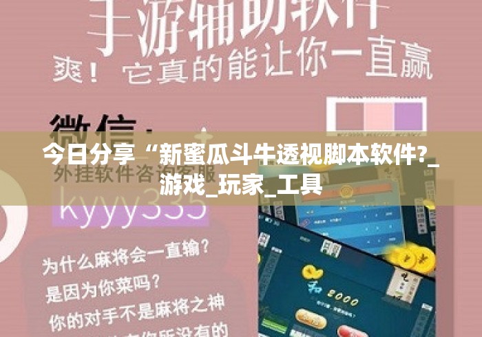 今日分享“新蜜瓜斗牛透视脚本软件?_游戏_玩家_工具 今日分享“新蜜瓜斗牛透视脚本软件?_游戏_玩家_工具