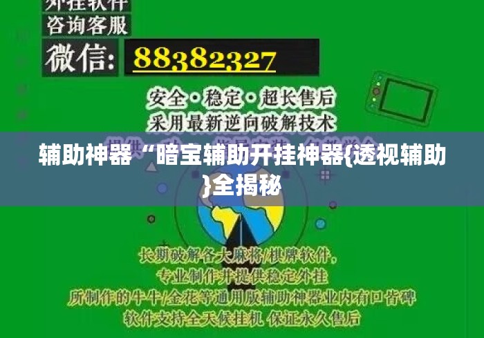 辅助神器“暗宝辅助开挂神器{透视辅助}全揭秘 辅助神器“暗宝辅助开挂神器{透视辅助}全揭秘